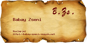 Babay Zseni névjegykártya